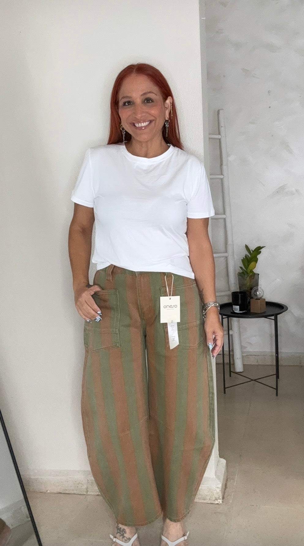Stripe Barrel Jeans