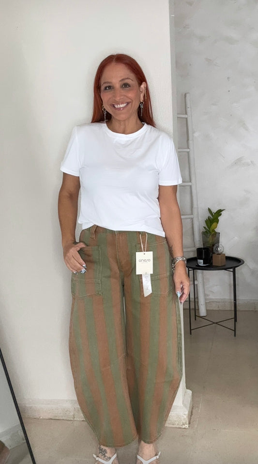 Stripe Barrel Jeans