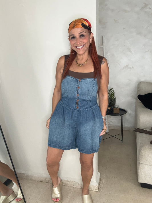 Denim Romper
