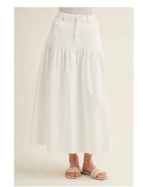 Denim’s white skirt